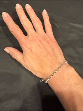 Sterling Silver Link Chain Bracelet Lobster Clasp Delicate Stackable Vintage